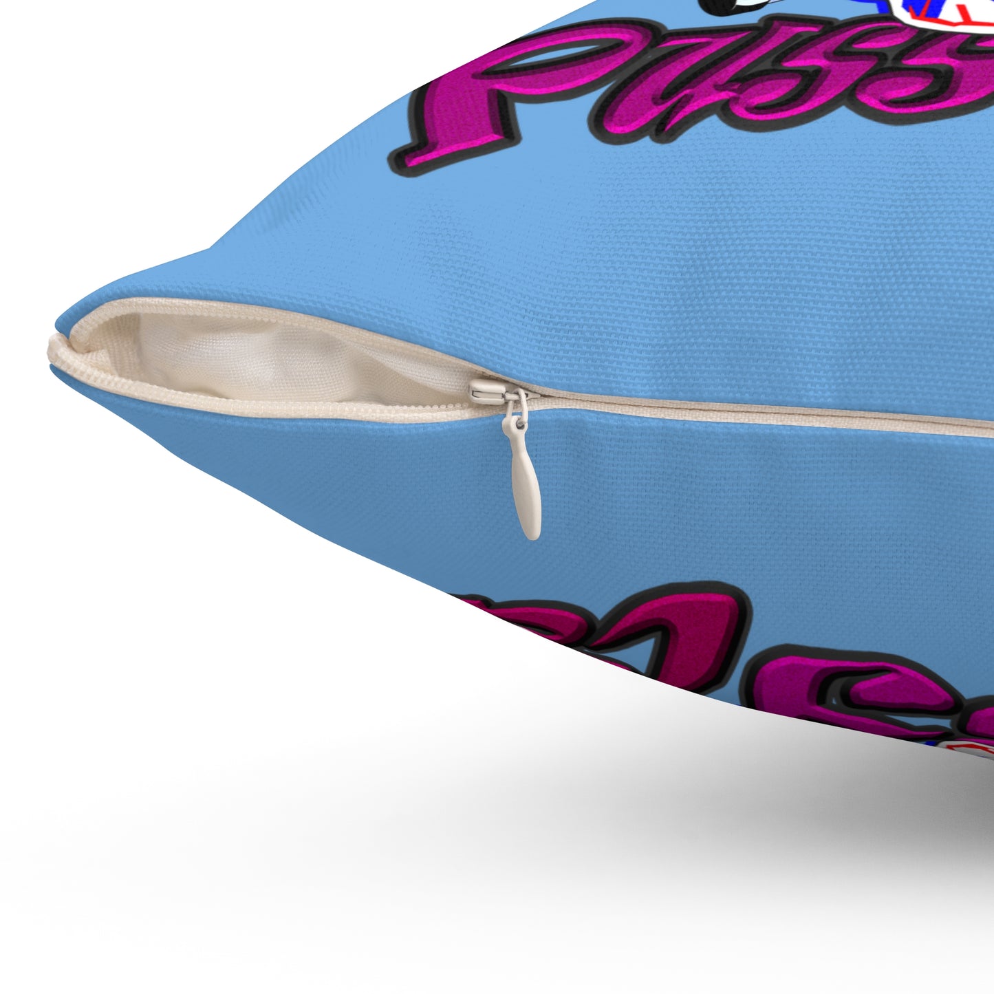 tag that - Spun Polyester Square Pillow - (light blue)