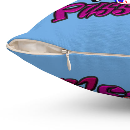 tag that - Spun Polyester Square Pillow - (light blue)