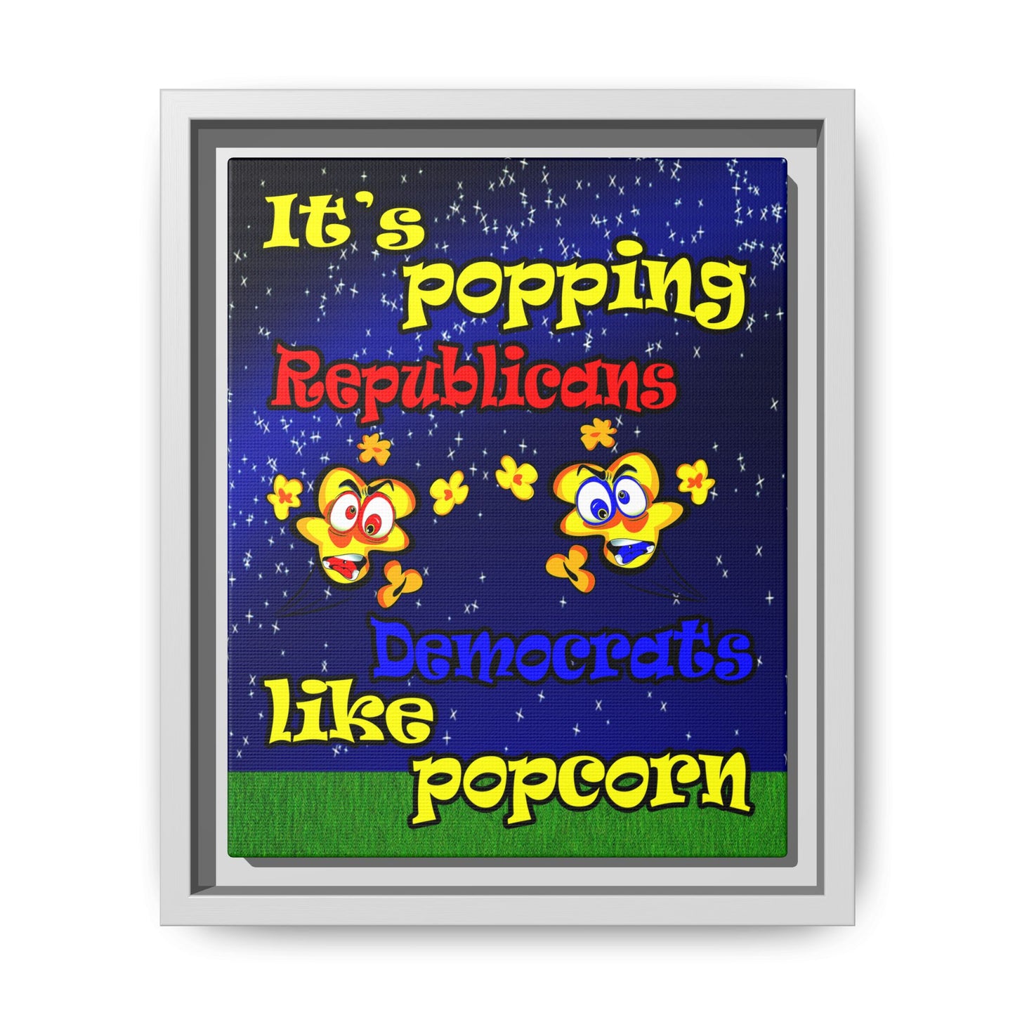 popping like popcorn - framed canvas art ('snoops' background)