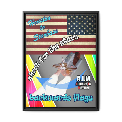 shoot for the stars - framed canvas art (rainbow split)