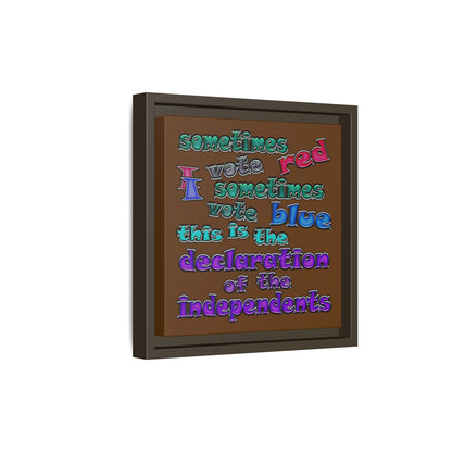 declaration of the independents - framed canvas art (brown)