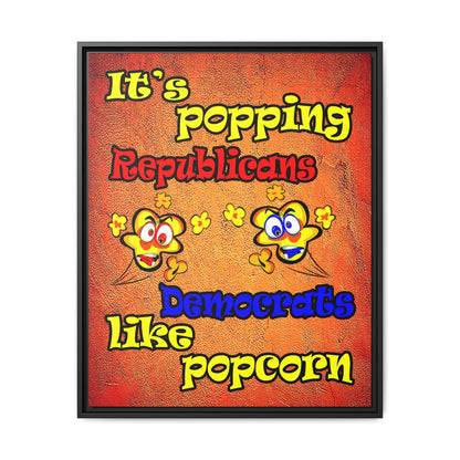 popping like popcorn - framed canvas art (burnt orange)