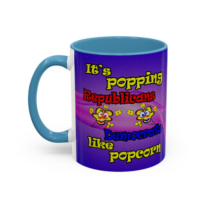 popping like popcorn - Accent Mug (purple-pink wave)