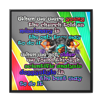 doggystyle - framed canvas art (rainbow split)