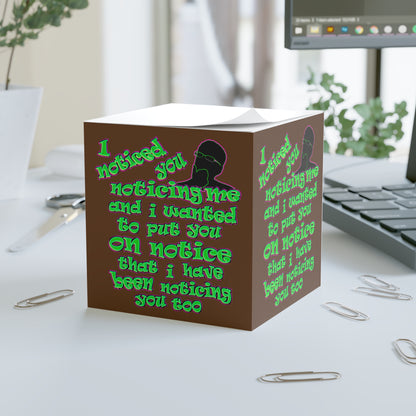 noticed you noticing - note cube (brown)