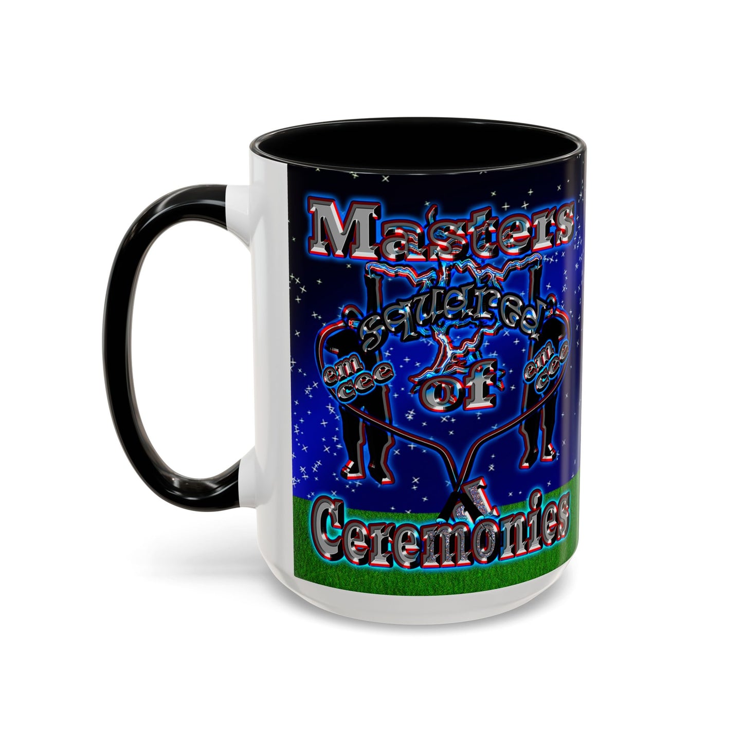 em cee squared - Accent Mug ('snoops' background)