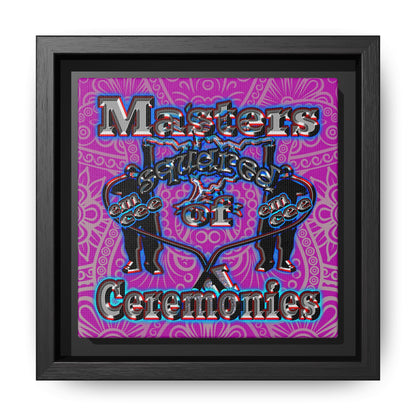 em cee squared - framed canvas art (pink swirl)