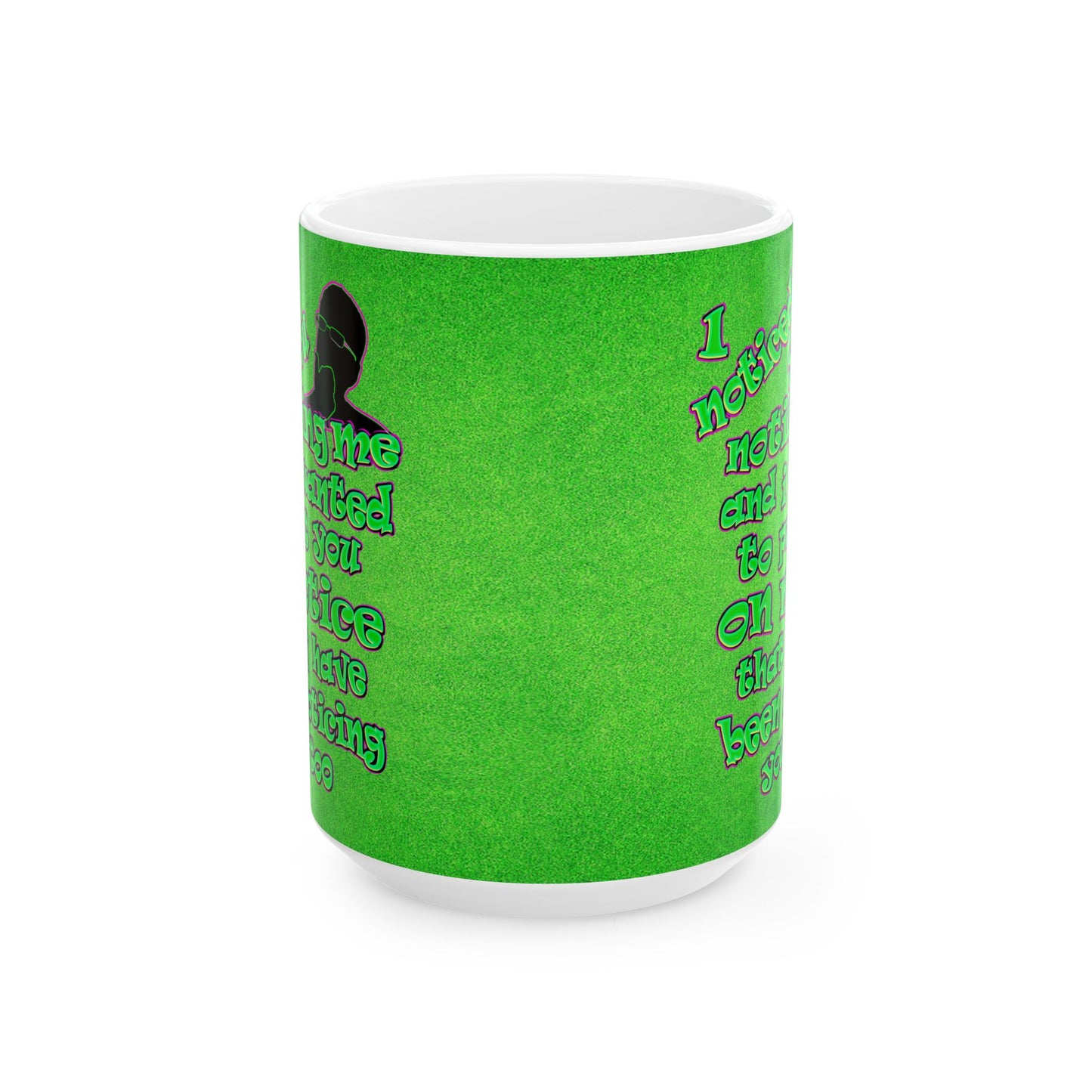 noticed you noticing - White Mug (green turf)