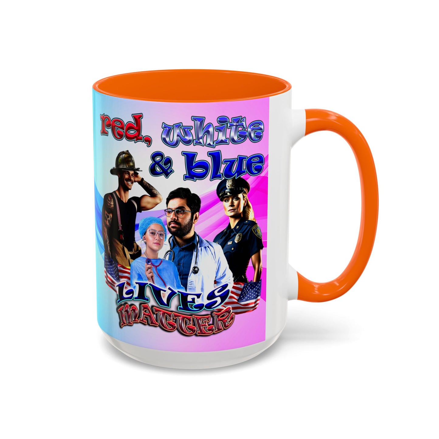 rw&b lives matter - Accent Mug (light blue-pink wave)