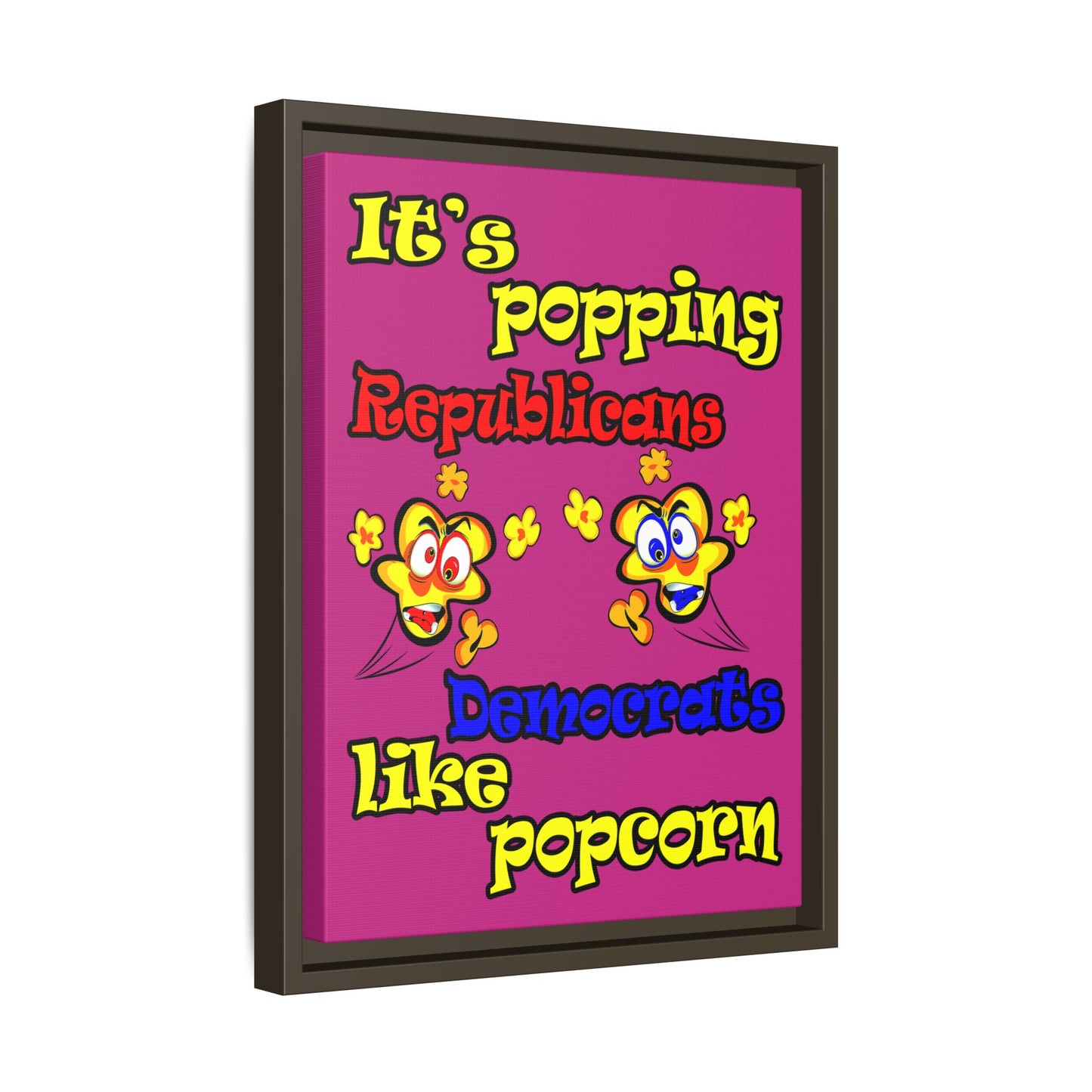 popping like popcorn - framed canvas art (pink)