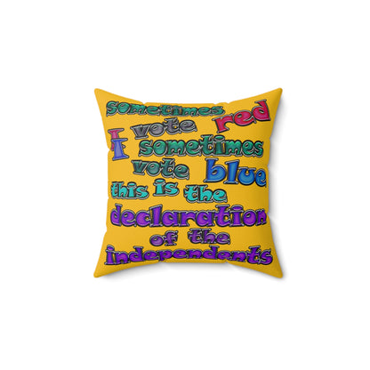 declaration of the independents - Faux Suede Square Pillow - (yellow)