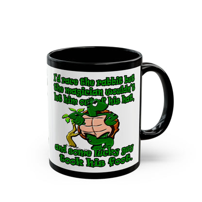 turtle race - Black Mug (white)