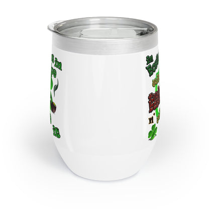 celtics logo - Chill Wine Tumbler (white)
