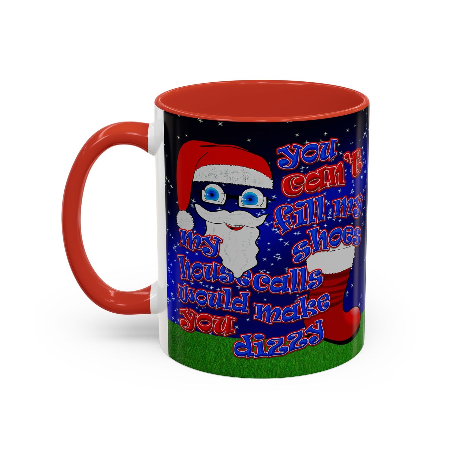 santa's shoes - Accent Mug ('snoops' background)