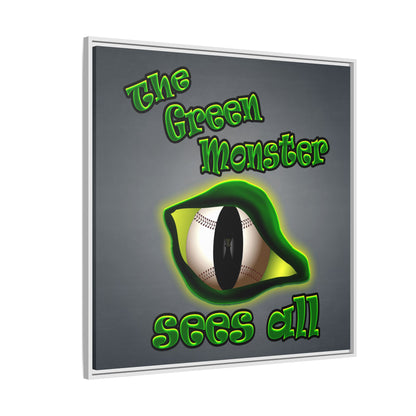 green monster - framed canvas art (grey-light grey)