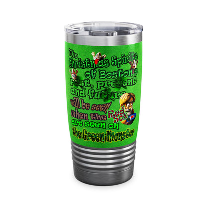 christmas spirits of boston - Ringneck Tumbler, 20oz (green turf)