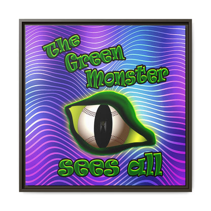 green monster - framed canvas art (purple wave)
