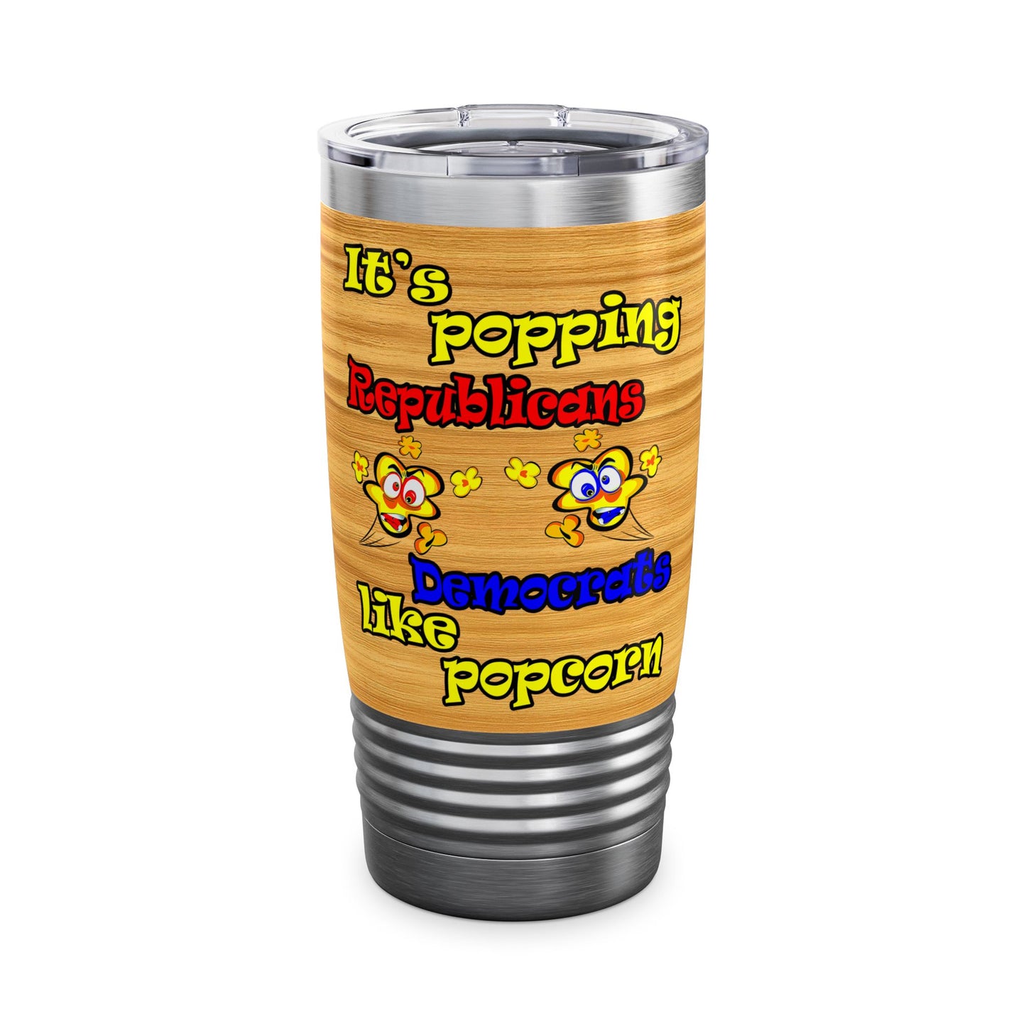 popping like popcorn - Ringneck Tumbler, 20oz (butterscotch wood finish)