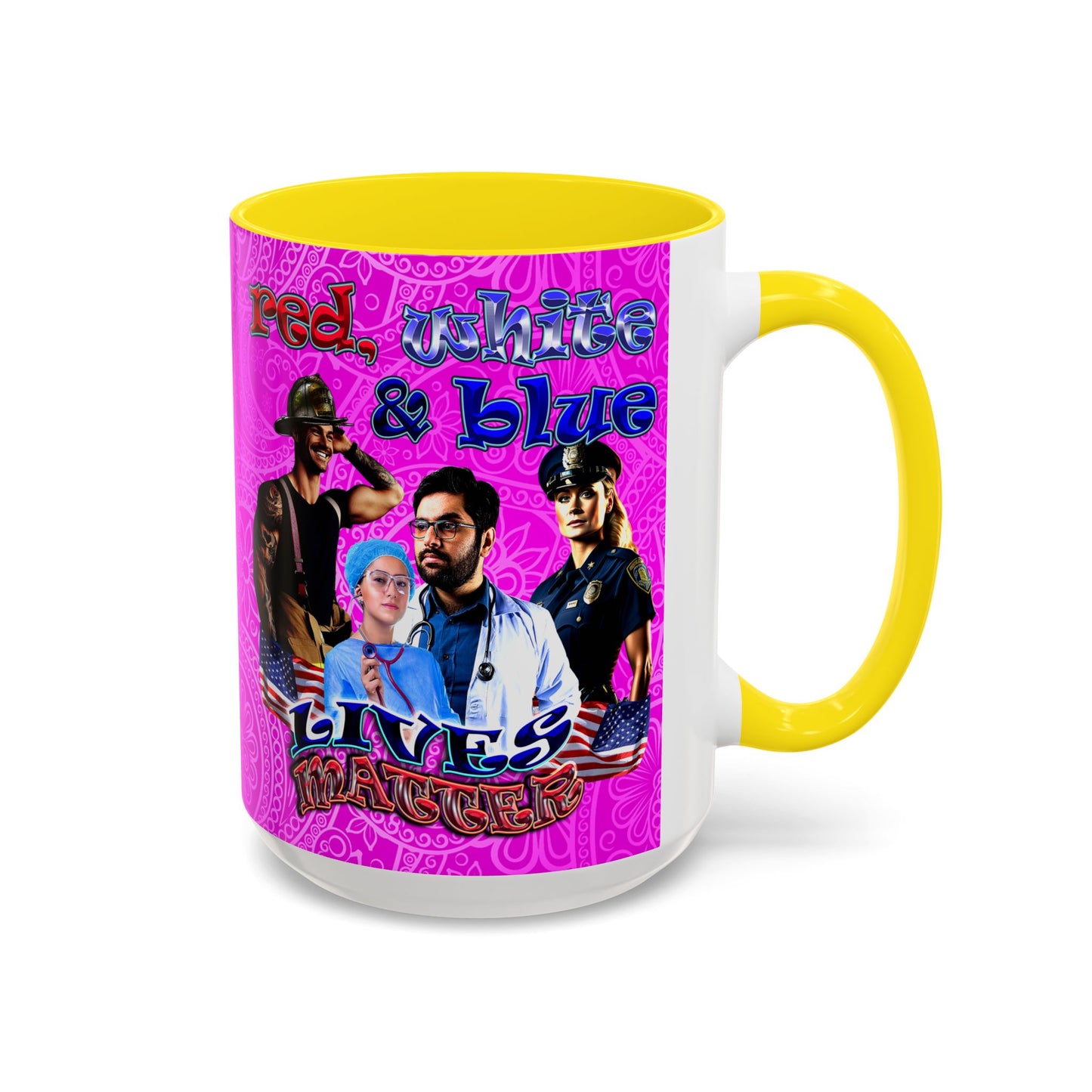 rw&b lives matter - Accent Mug (pink swirl)