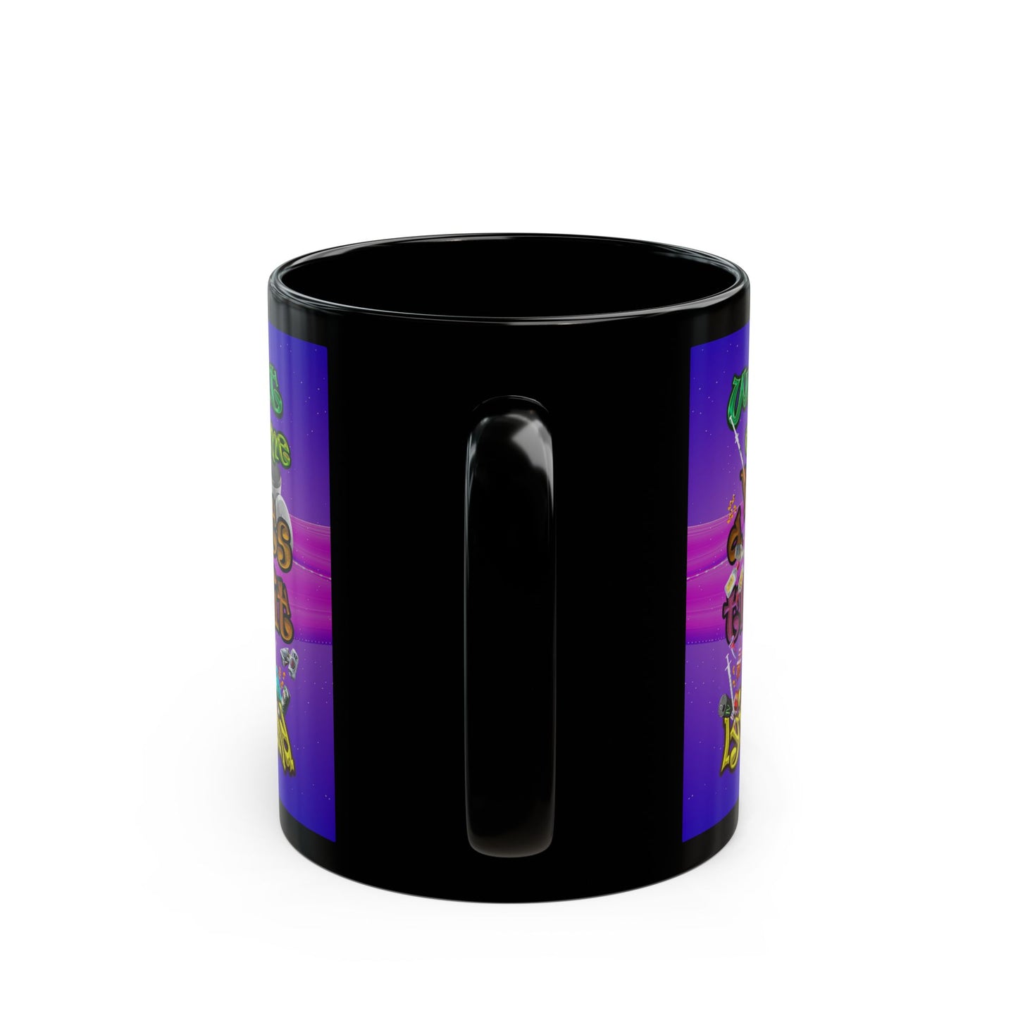 the bum's shit - Black Mug (purple-pink wave)