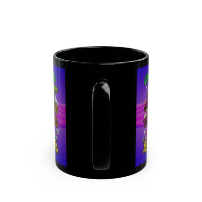 the bum's shit - Black Mug (purple-pink wave)