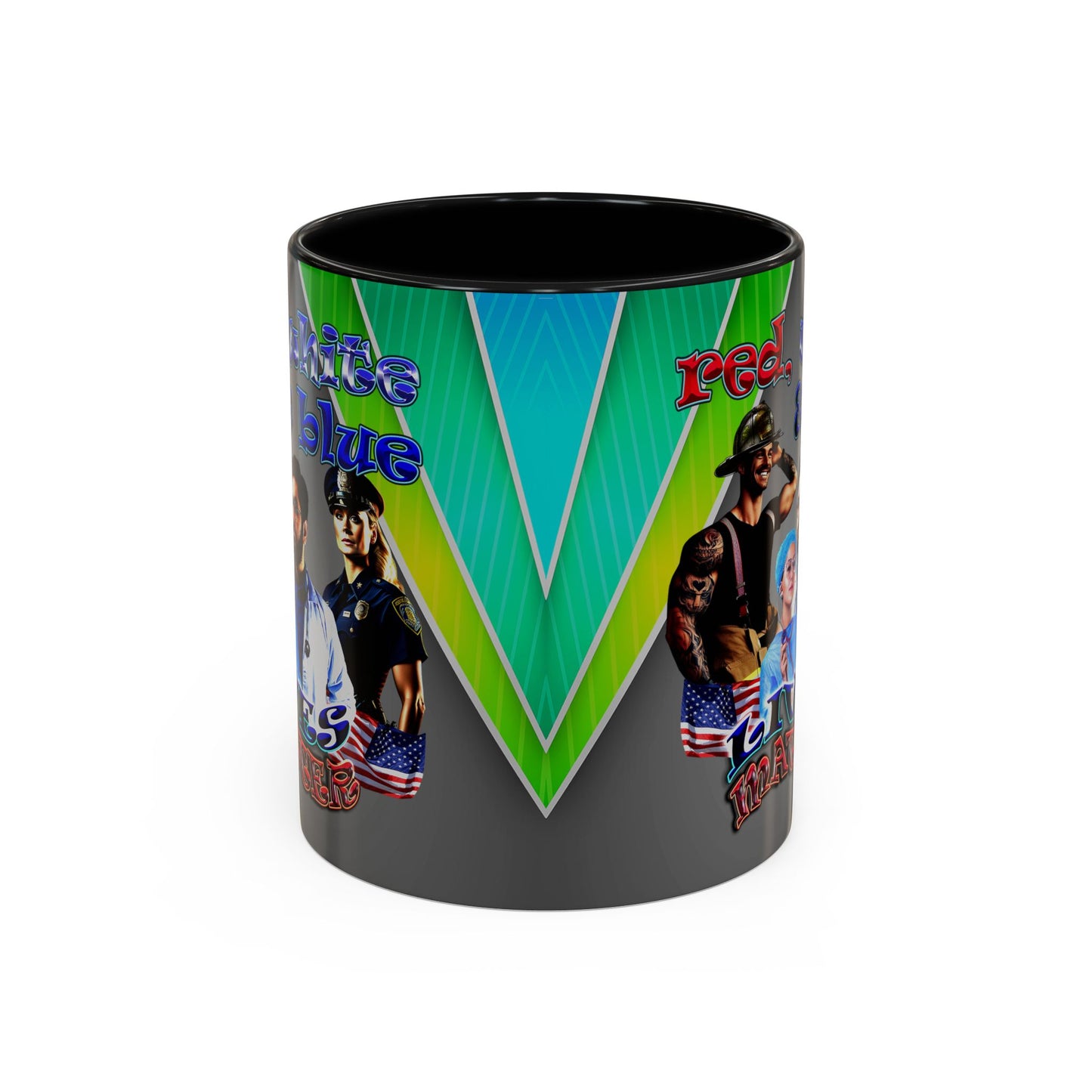 rw&b lives matter - Accent Mug (rainbow split)
