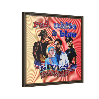 rw&b lives matter - framed canvas art (yellow-orange wave)
