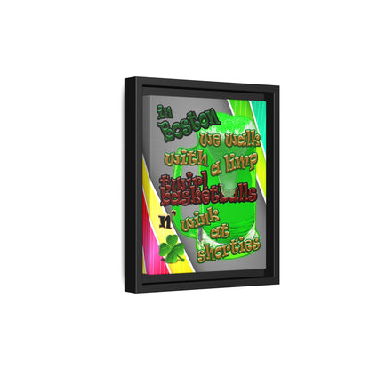 celtics logo - framed canvas art (rainbow split)