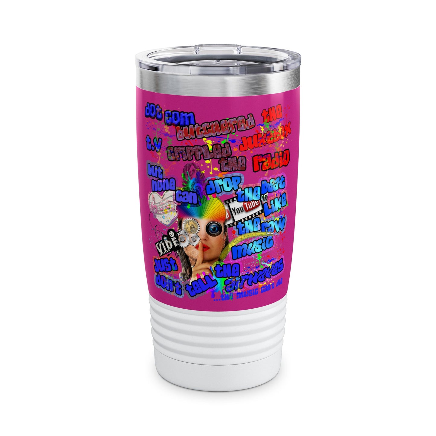 drop the beat - Ringneck Tumbler, 20oz (pink)