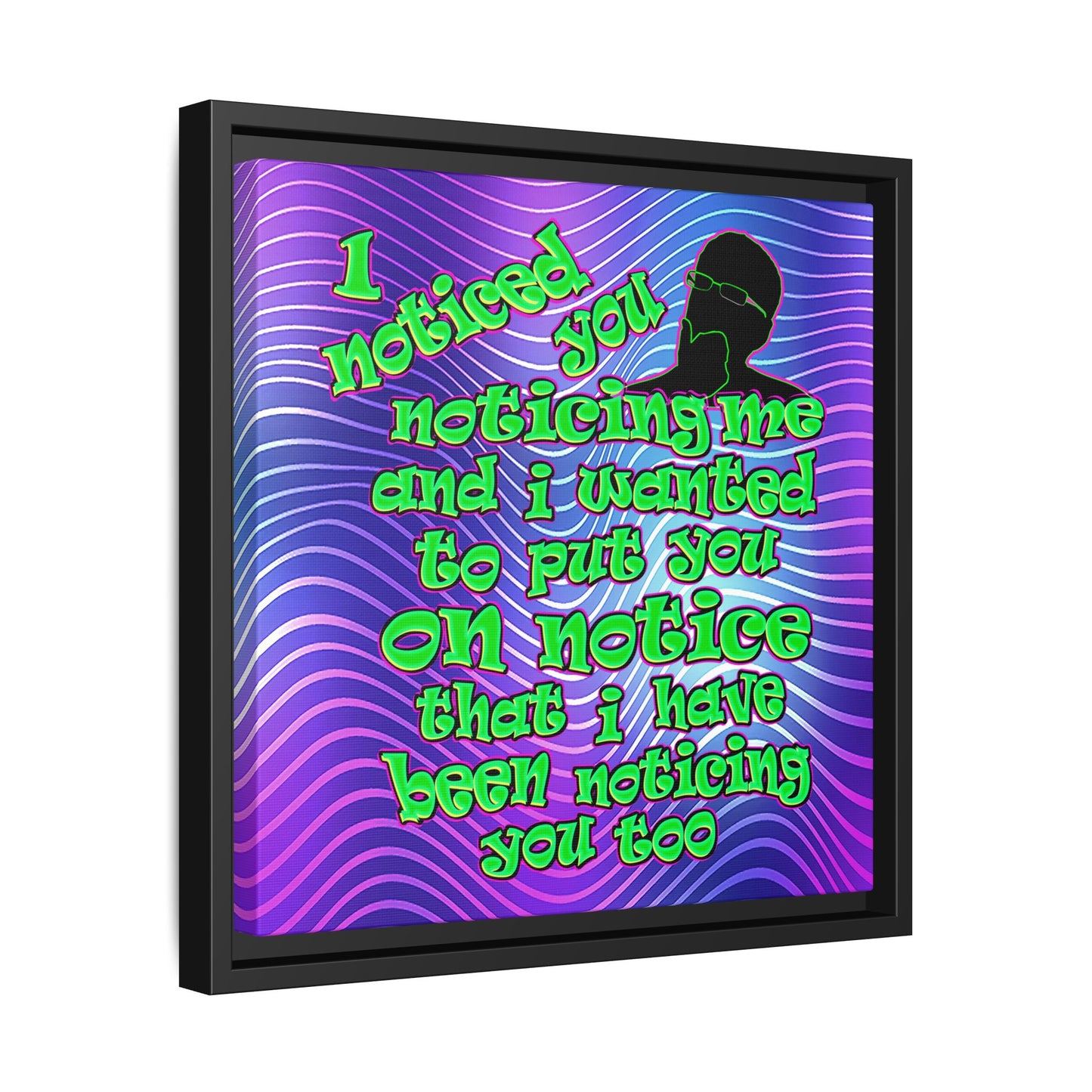 noticed you noticing - framed canvas art (purple wave)
