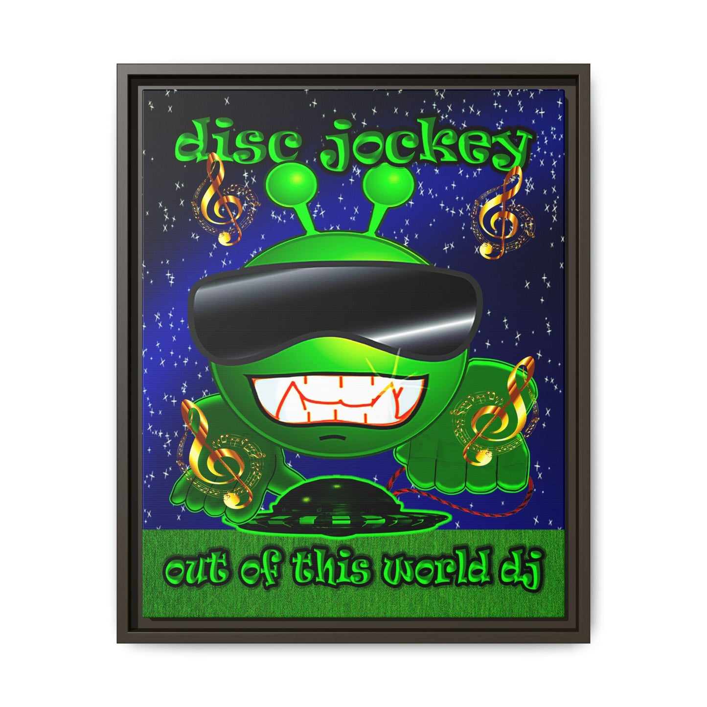 disc jockey - framed canvas art ('snoops' background)