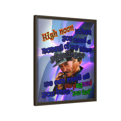 high noon - framed canvas art (grey-pink wave)