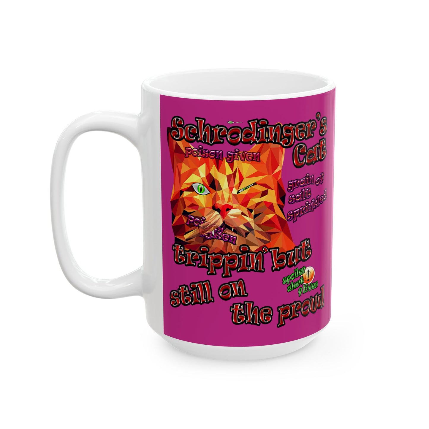 schrodinger's cat - White Mug (pink)