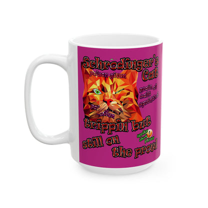 schrodinger's cat - White Mug (pink)