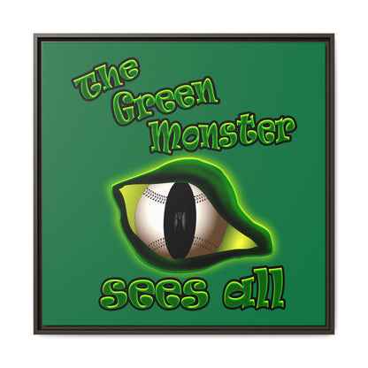green monster - framed canvas art (dark green)