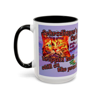 schrodinger's cat - Accent Mug (light blue-pink wave)