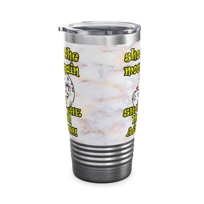 shoot the moon again - Ringneck Tumbler, 20oz (white marble)