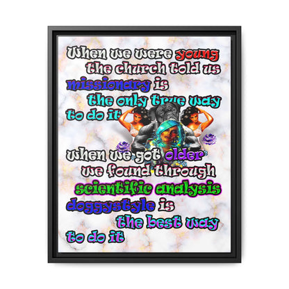 doggystyle - framed canvas art (white marble)