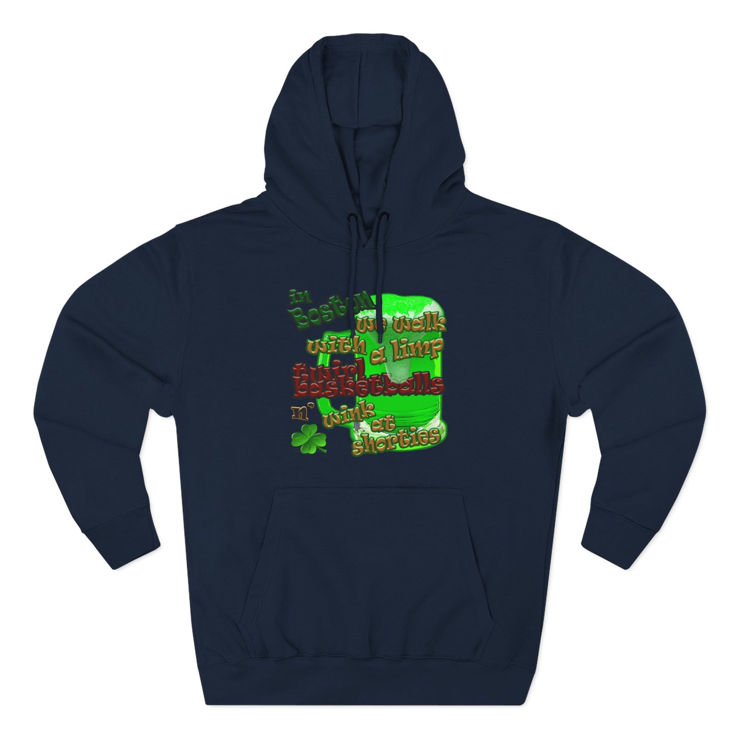celtics logo - Three-Panel Fleece Hoodie