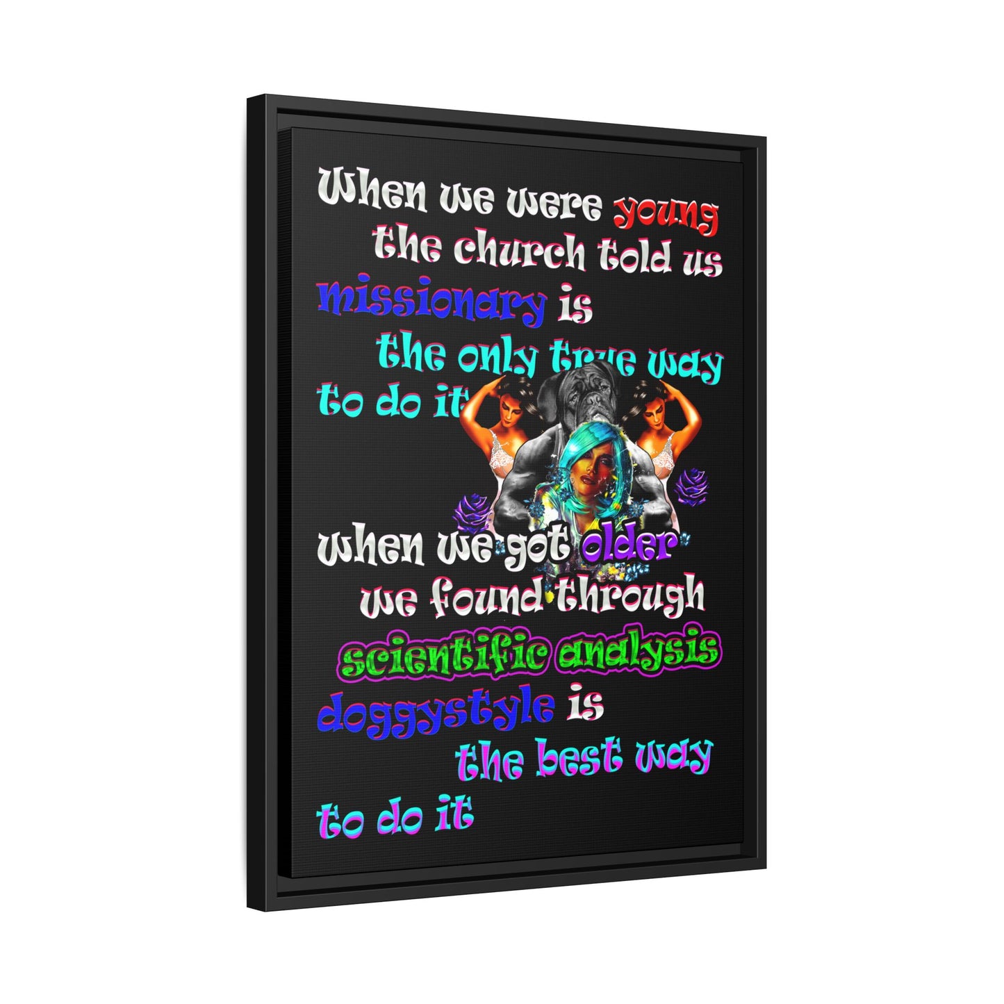 doggystyle - framed canvas art (black)