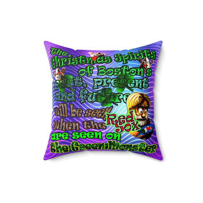 christmas spirits of boston - Spun Polyester Square Pillow - (purple wave)