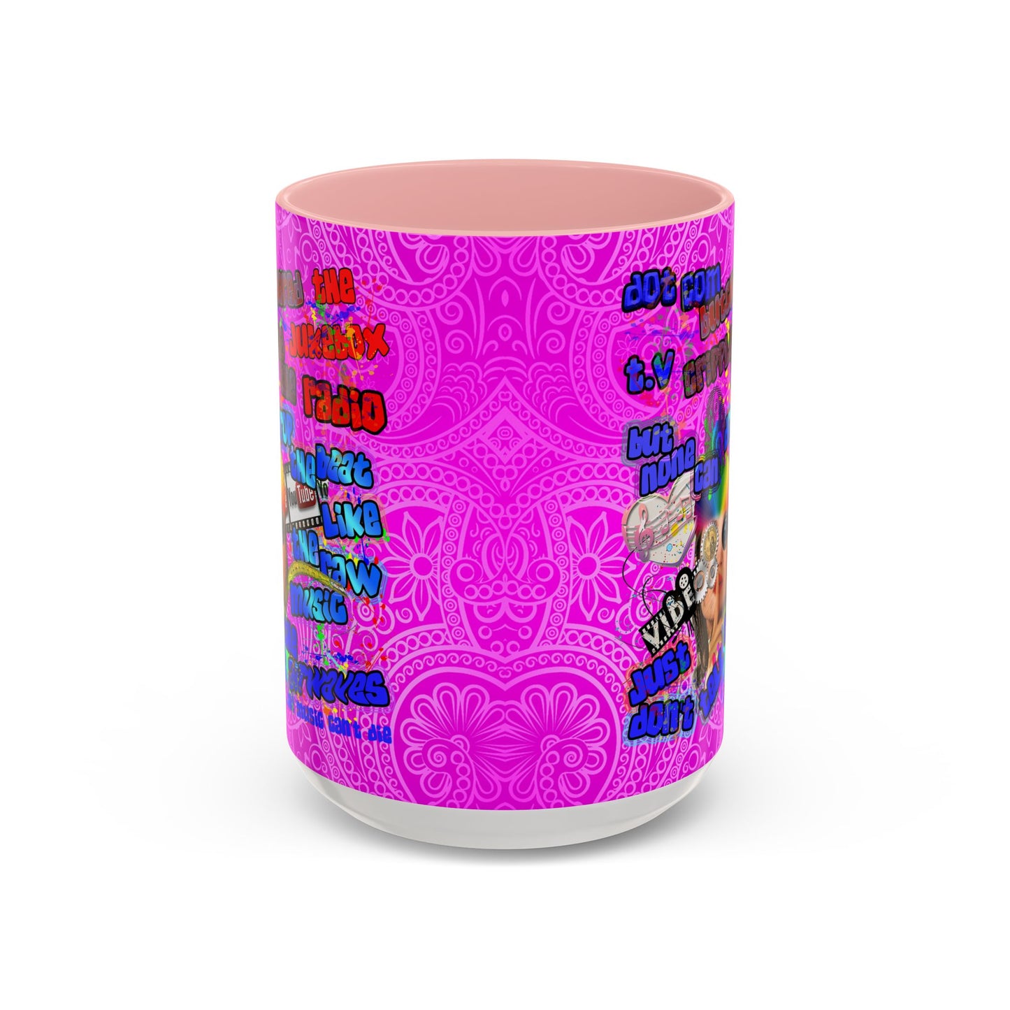 drop the beat - Accent Mug (pink swirl)