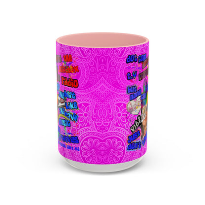 drop the beat - Accent Mug (pink swirl)