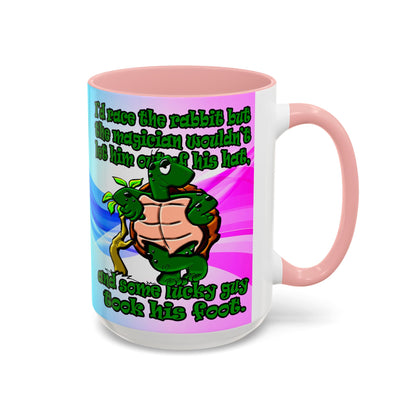 turtle race - Accent Mug (light blue-pink wave)