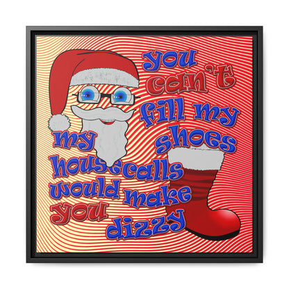 santa's shoes - framed canvas art (yellow-orange wave)