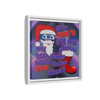 santa's shoes - framed canvas art (grey-pink wave)