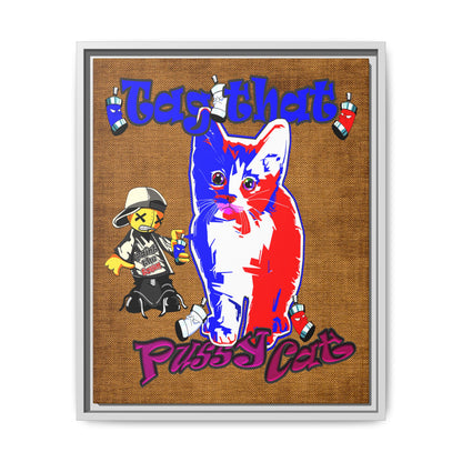tag that - framed canvas art (brown papyrus)