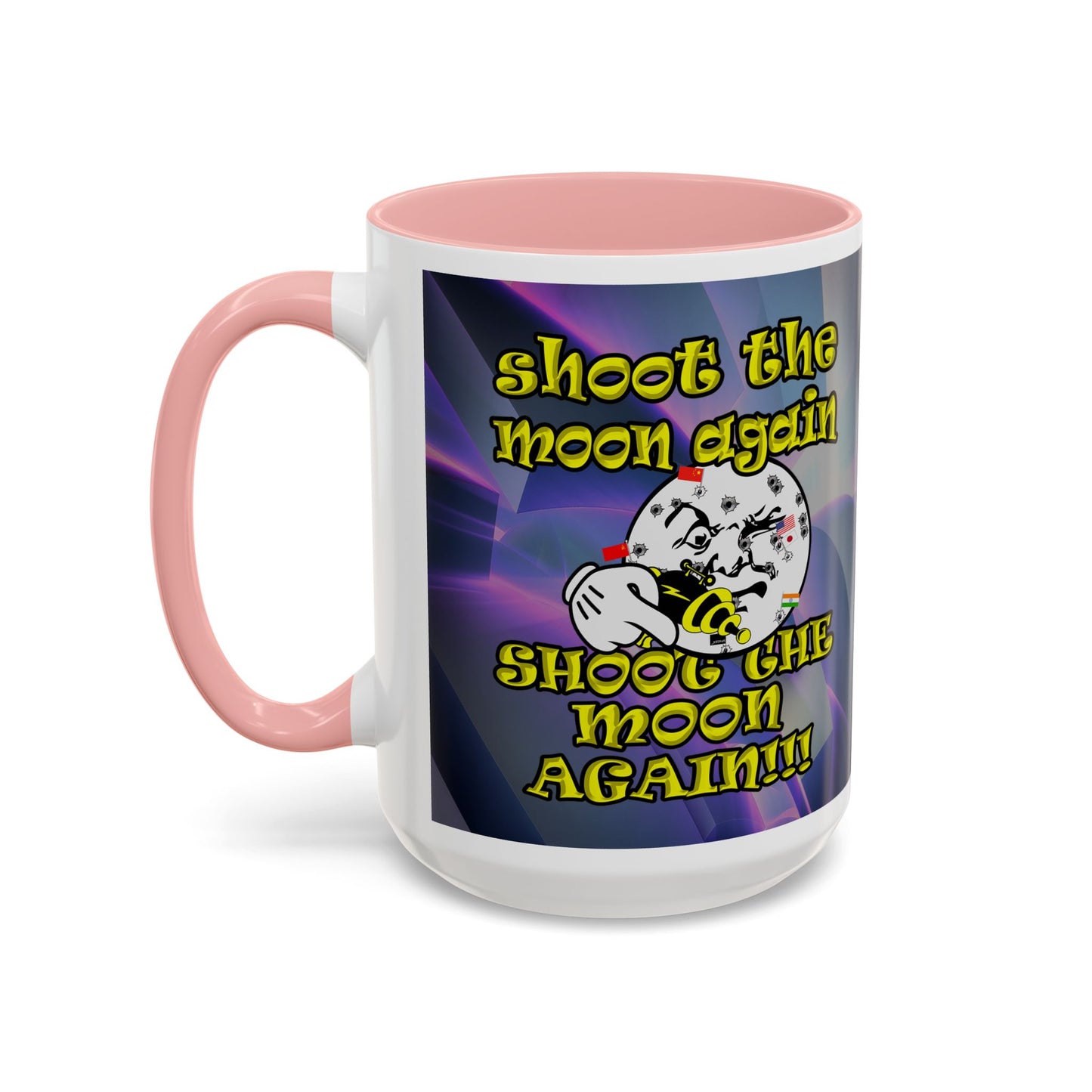 shoot the moon again - Accent Mug (grey-pink wave)