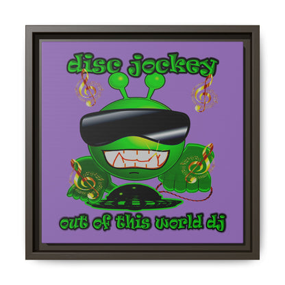 disc jockey - framed canvas art (light purple)