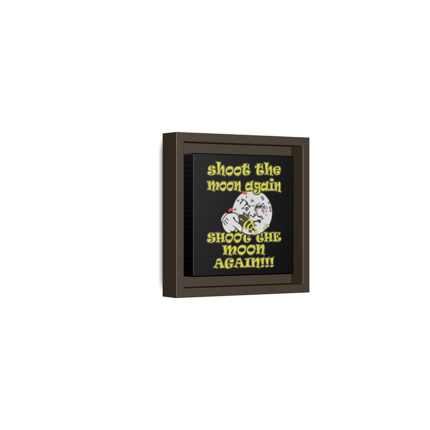 shoot the moon again - framed canvas art (black)